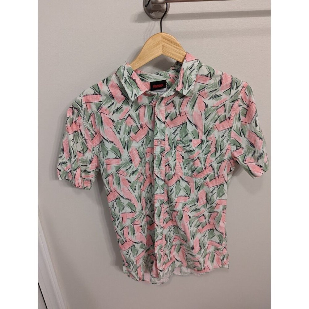 Stranger Things 3 Jim Hopper Hawaiian Button Up Shirt Sizs Medium